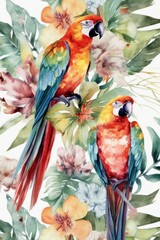 two parrots on the branch