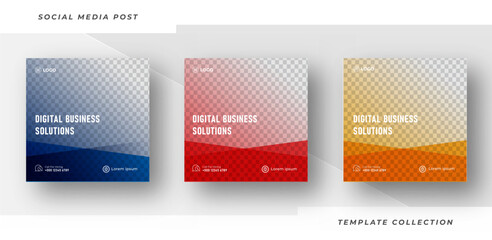 Digital business solutions live webinar and corporate social media post template 