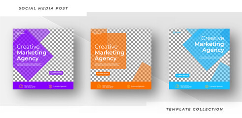 Creative marketing agency banner for social media post template
