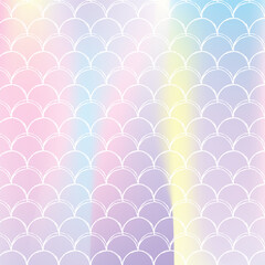 Holographic mermaid background with gradient scales.