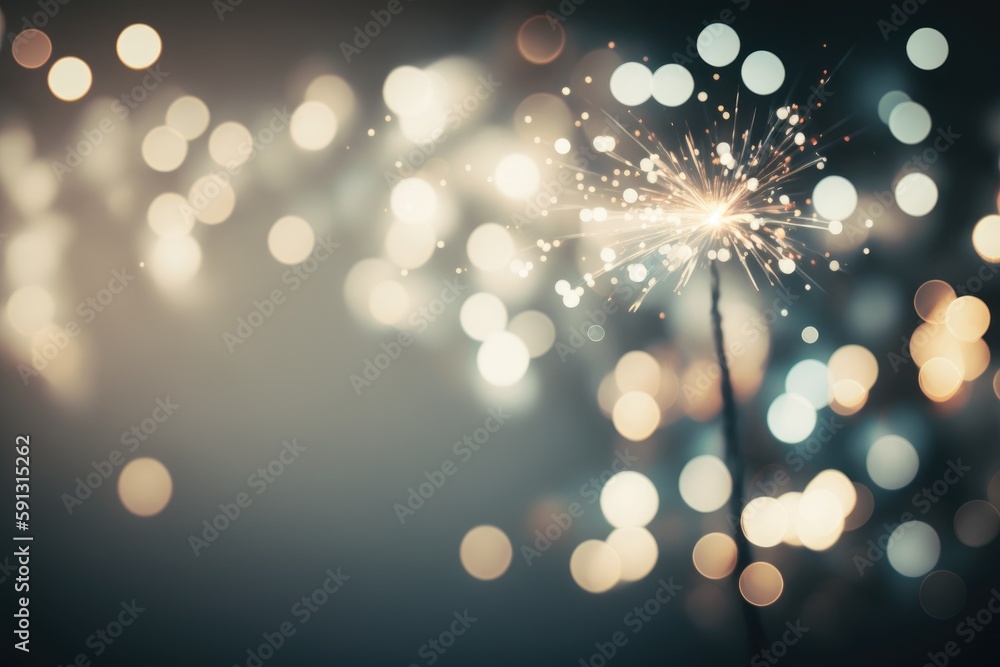 Poster sparkler creating bright light on a dark background. generative ai