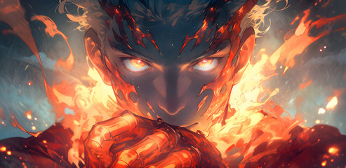 Fototapeta premium anime hero concept