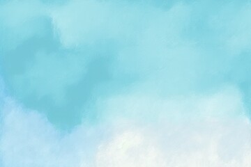 serene blue sky with fluffy white clouds. Generative AI