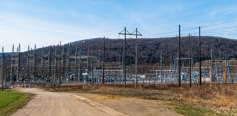 The Warren Electric Substation on State Route 6 in Starbrick, Pennsylvania, USA on a sunny spring...