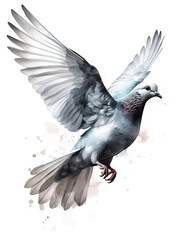Dove, Watercolor, Bird, Logo, Beautiful. Generative AI