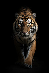 Fototapeta premium tigre em fundo preto 