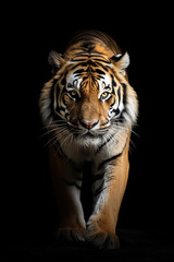 Obraz premium tigre em fundo preto 