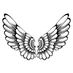 Vector angel wings tattoo design