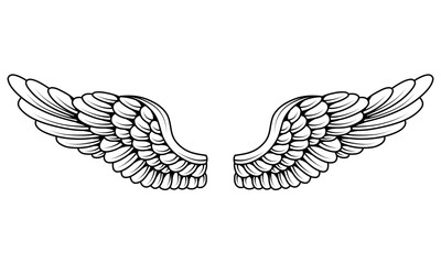 Vector angel wings tattoo design