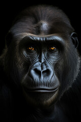 gorila, fundo preto
