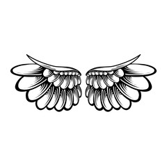 Obraz premium Vector angel wings tattoo design