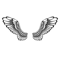 Vector angel wings tattoo design