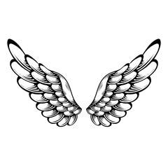 Vector angel wings tattoo design