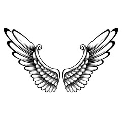 Vector angel wings tattoo design
