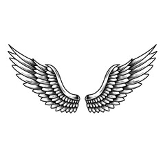 Vector angel wings tattoo design