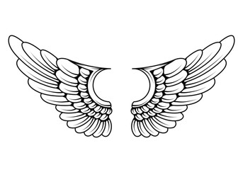 Vector angel wings tattoo design