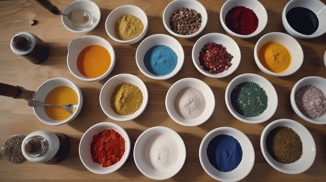 Generative Ai image of spices and ingredients