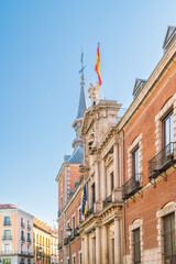 Fototapeta na wymiar Plaza de Santa Cruz with the ministry of Foreign affairs in Madrid Spain