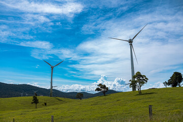 wind turbine in the mountains