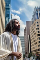 Jesus Christ in a Modern City Photorealistic Portrait Illustration [Generative AI]