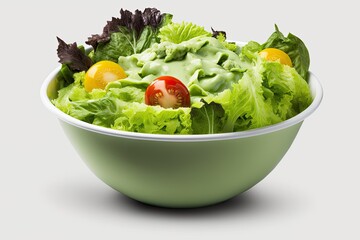 fresh and healthy salad in a green bowl. Generative AI