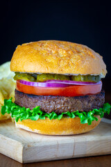 Vegan burger on a gluten-free bun