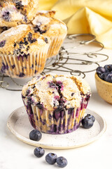 Blueberry muffin with fresh blueberries