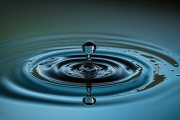 single water droplet in a larger body of water. Generative AI