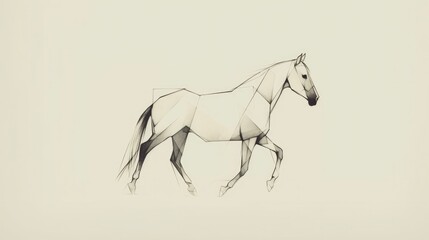 Obraz na płótnie Canvas Minimalistic drawings of horses