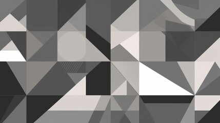 Fototapeta premium Gray wallpaper with geometric shapes
