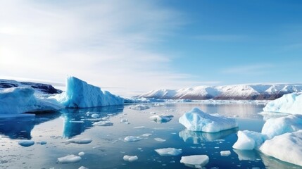 Arctic ice, glaciers and icebergs