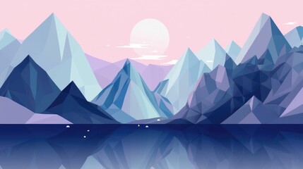 Abstract mountains made of geometric shapes