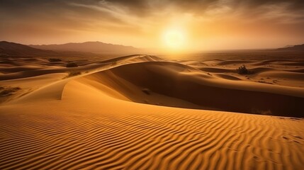Fototapeta na wymiar Golden Sand Dunes Desert Scenery