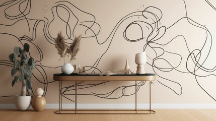 Organic minimal line drawings for modern interiors