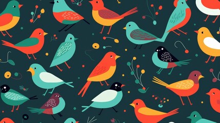 Fototapeta na wymiar Colorful and playful bird illustrations