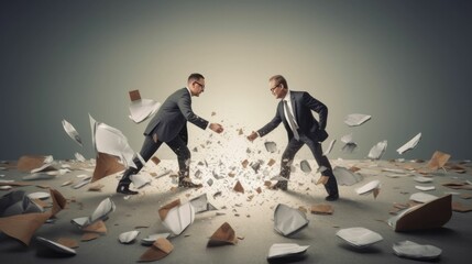 Business negotiation, conflict resolution, and mediation - obrazy, fototapety, plakaty