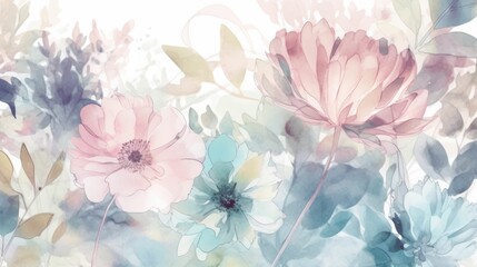 Soft dreamlike flower scenes – watercolor floral wallpaper