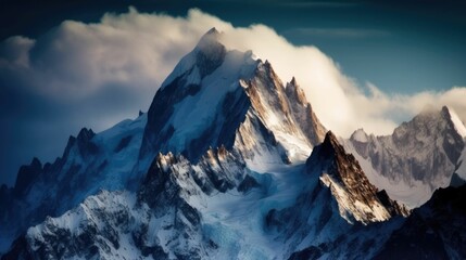 Gorgeous Snowy Mountain Peaks Landscape Wallpaper