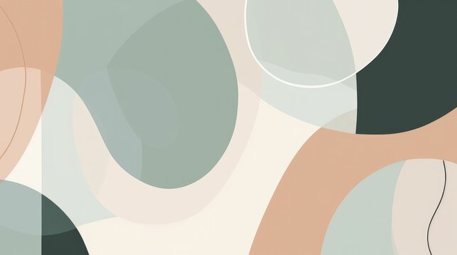 Fototapeta Contemporary minimalist abstract shapes wallpaper