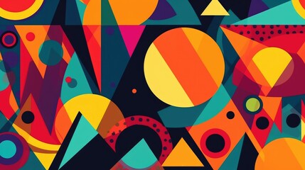 Colorful abstract shapes wallpaper
