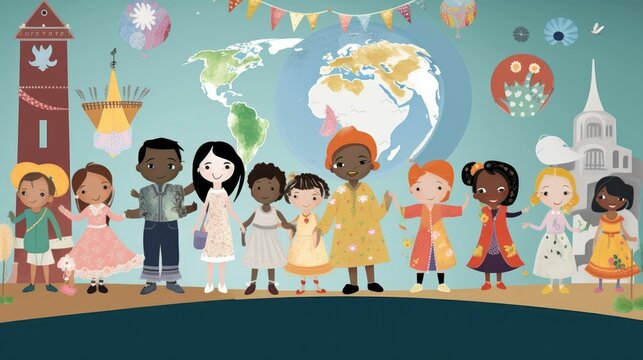 Children exploring different cultures and learning about diversity