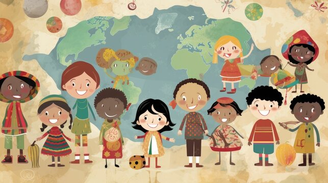 Children exploring and learning about different cultures and traditions