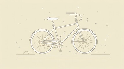 Minimal bicycle illustrations in neutral colors