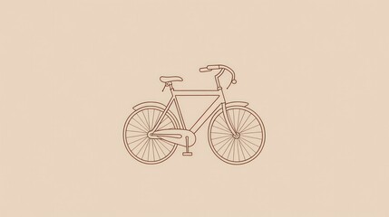 Minimal bicycle thin line illustrations in neutral colors