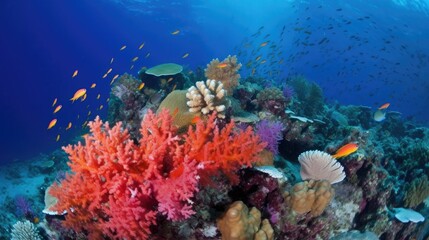 Naklejka na ściany i meble Colorful and beautiful coral reef