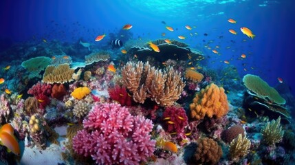 Naklejka na ściany i meble Colorful and Beautiful Coral Reef