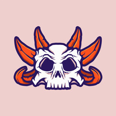 Fototapeta premium Logo Skull With Six Horn