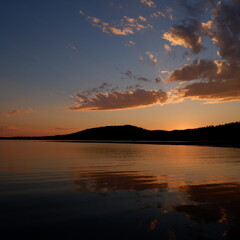 sunset over the river