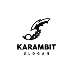 Kerambit Logo, Indonesia Fighting Weapon Vector, Ninja Fighting Tool Simple Design, Template Illustration Symbol Icon