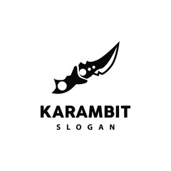 Obraz premium Kerambit Logo, Indonesia Fighting Weapon Vector, Ninja Fighting Tool Simple Design, Template Illustration Symbol Icon